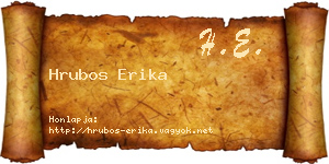 Hrubos Erika névjegykártya